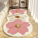 Liveonus Irregular 3D Flower Runner Rug Soft Bedroom Floral Carpet