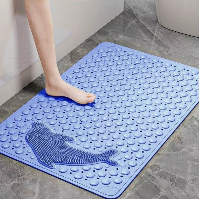 Liveonus Shower Mat Non Slip with Dolphin Foot Scrubber