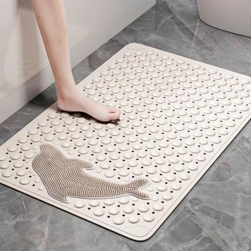 Liveonus Shower Mat Non Slip with Dolphin Foot Scrubber