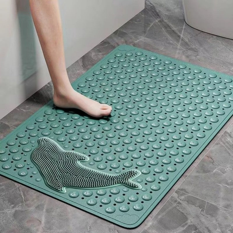 Liveonus Shower Mat Non Slip with Dolphin Foot Scrubber