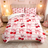 Liveonus 3 Pieces Pink Cherry Kawaii Bowknot Princess Comforter Set