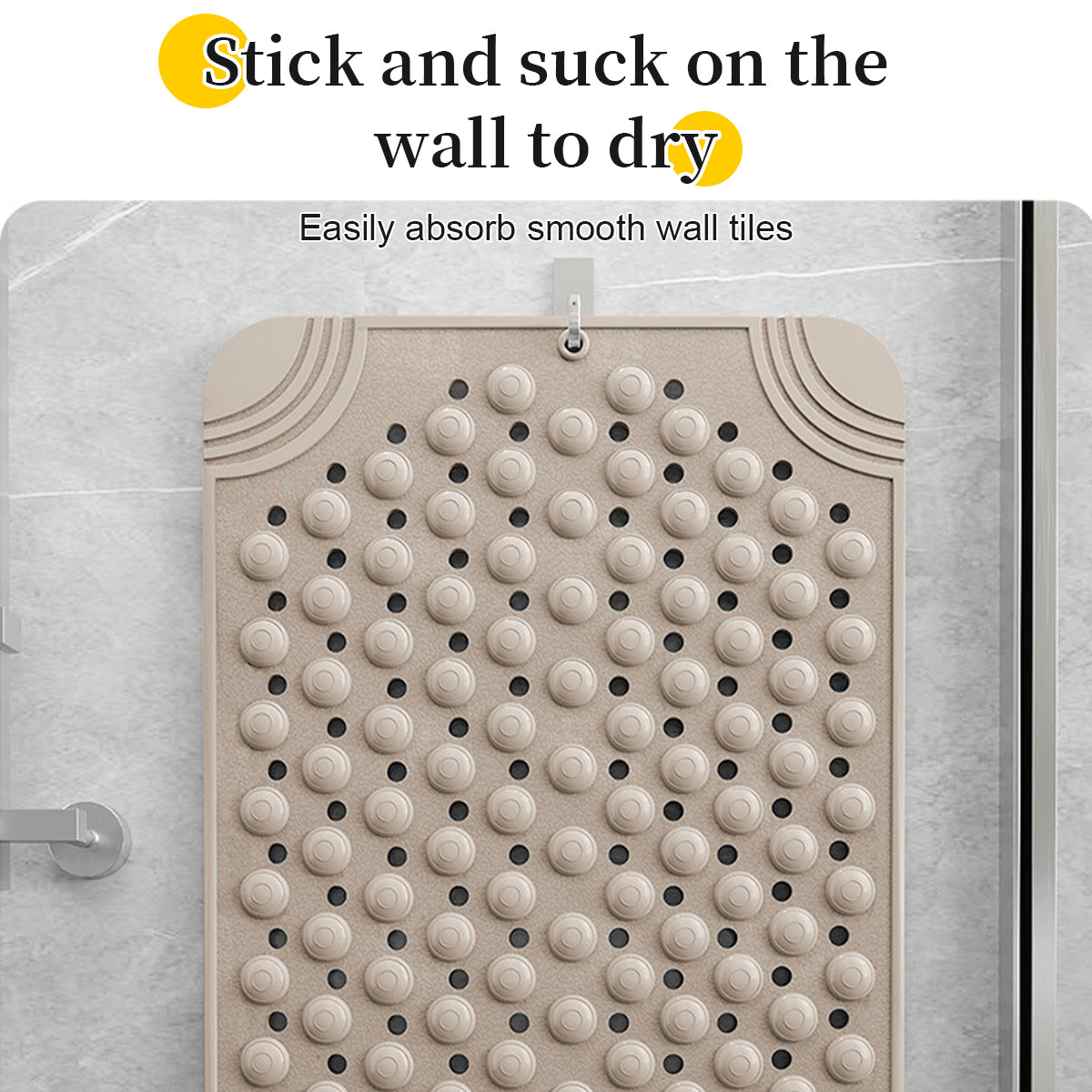 Liveonus Anti Slip Shower Mat With Foot Scrubber