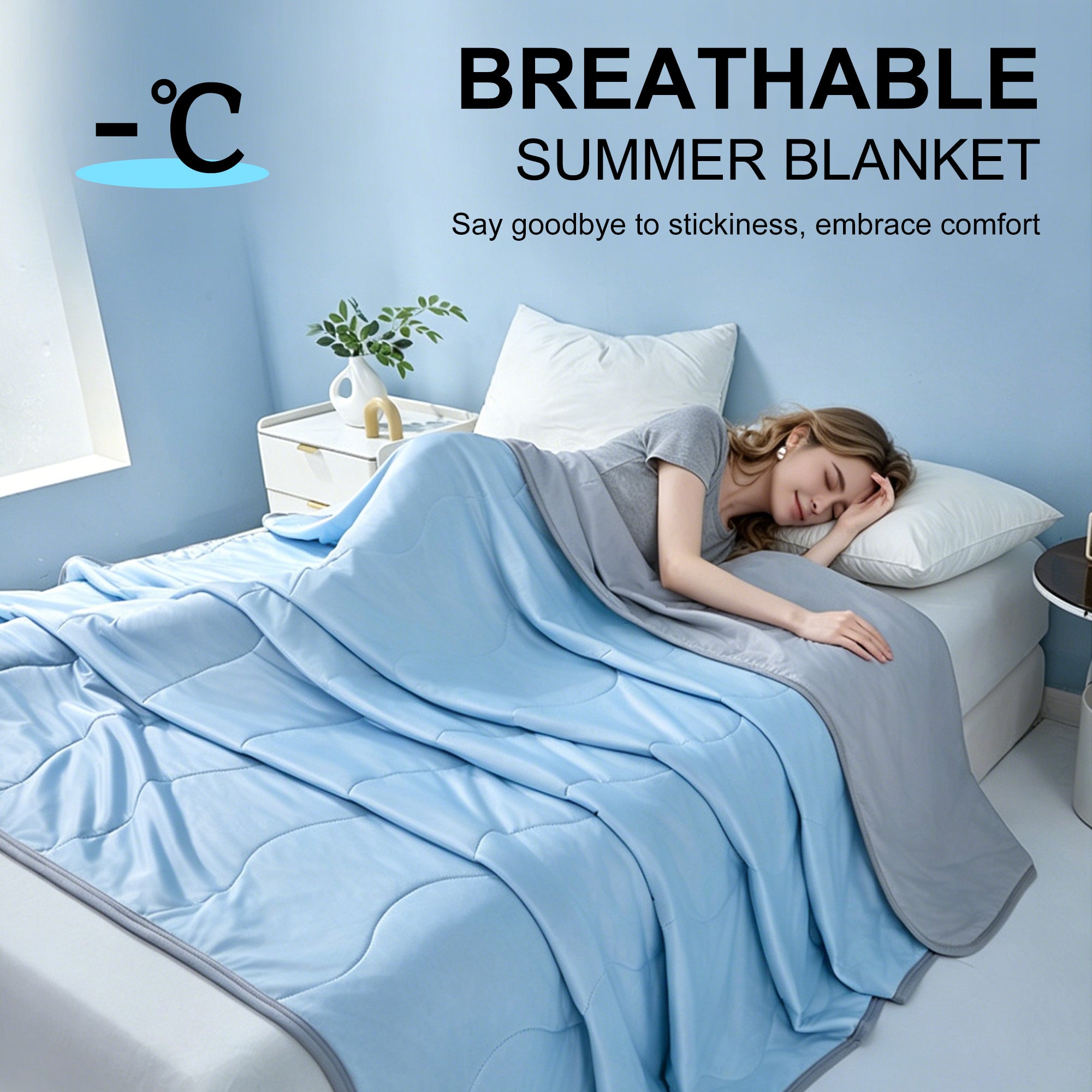 Long Lasting Cool Feel Super Soft Summer Air Conditioner Quilt Cooling Blanket