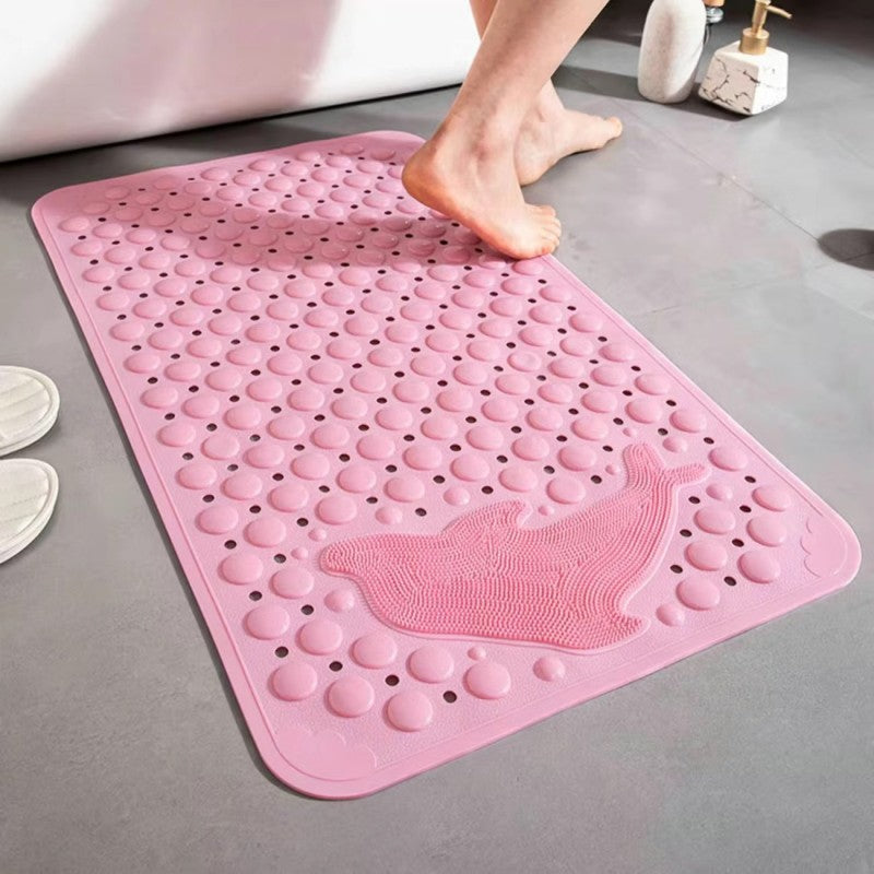 Liveonus Shower Mat Non Slip with Dolphin Foot Scrubber