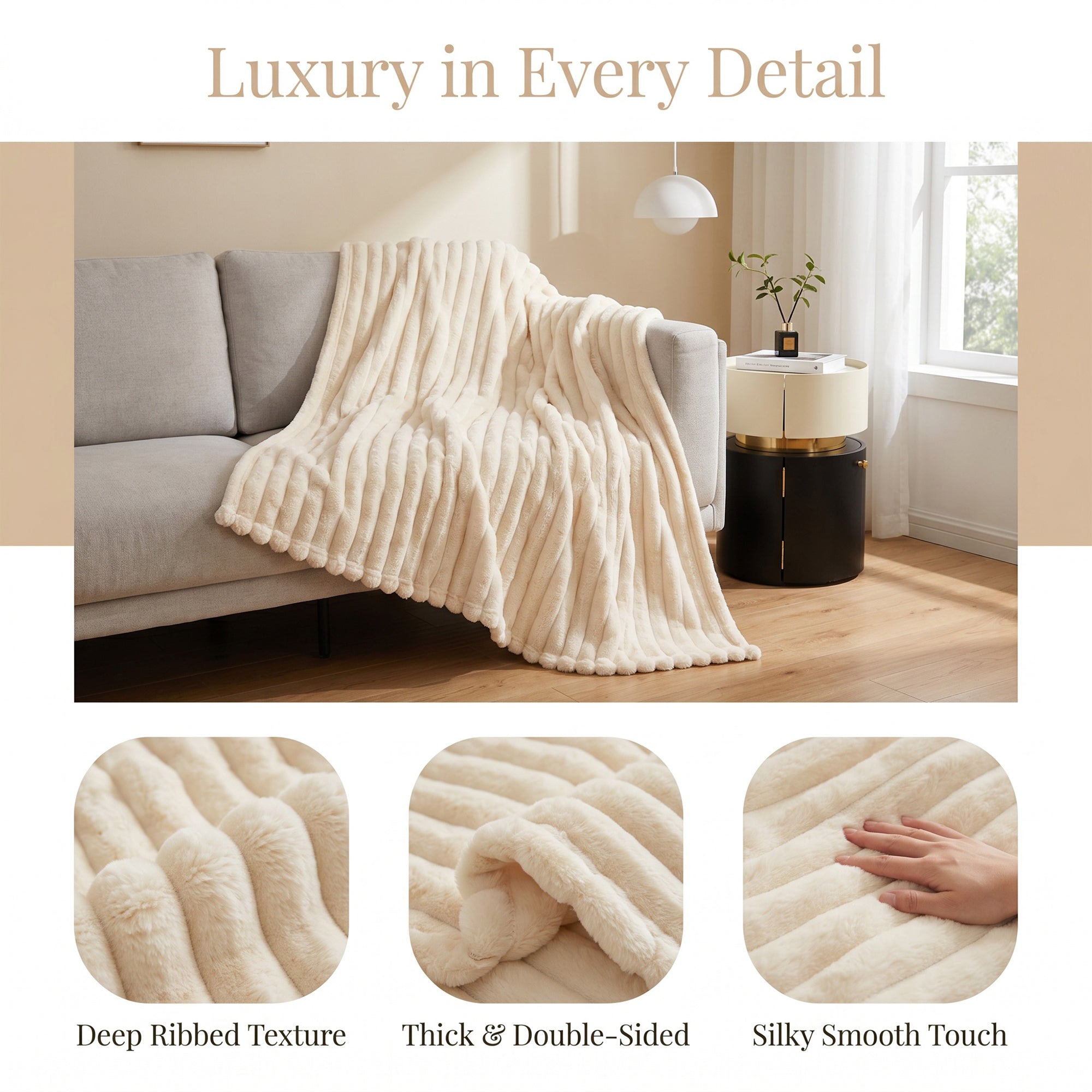 Fluffy Soft Warm Faux Rabbit Blanket