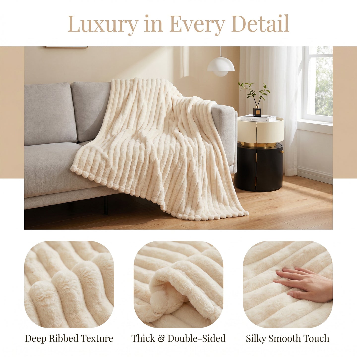 Fluffy Soft Warm Faux Rabbit Blanket
