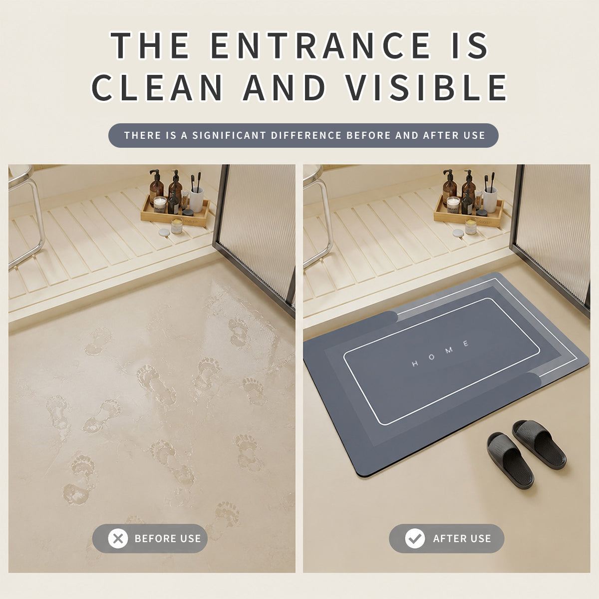 Liveonus Minimalist Diatomite Absorbent Non Slip Bath Mat