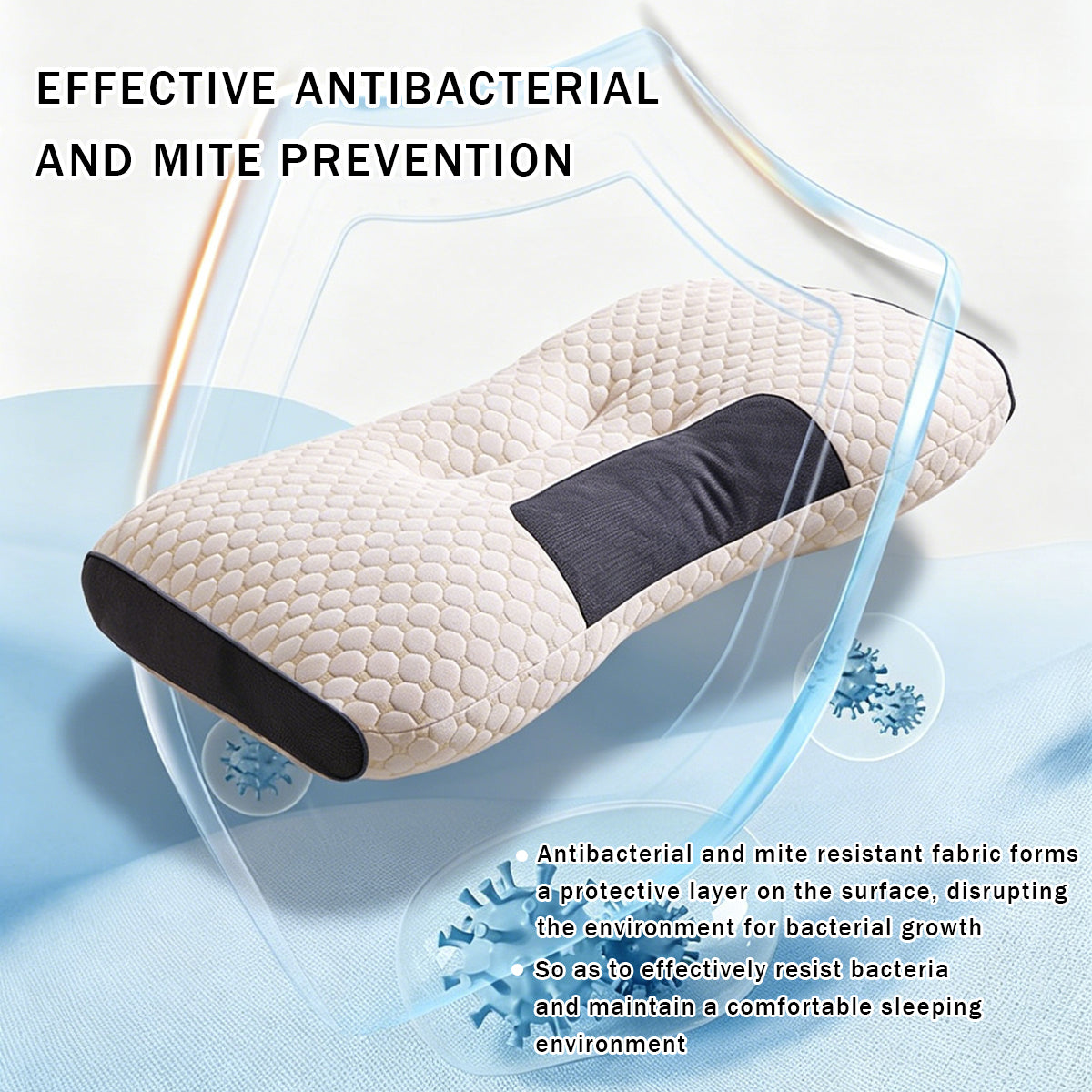 3D Bubble Knit Non-Collapse Ergonomic Partition Support Contour Pillow
