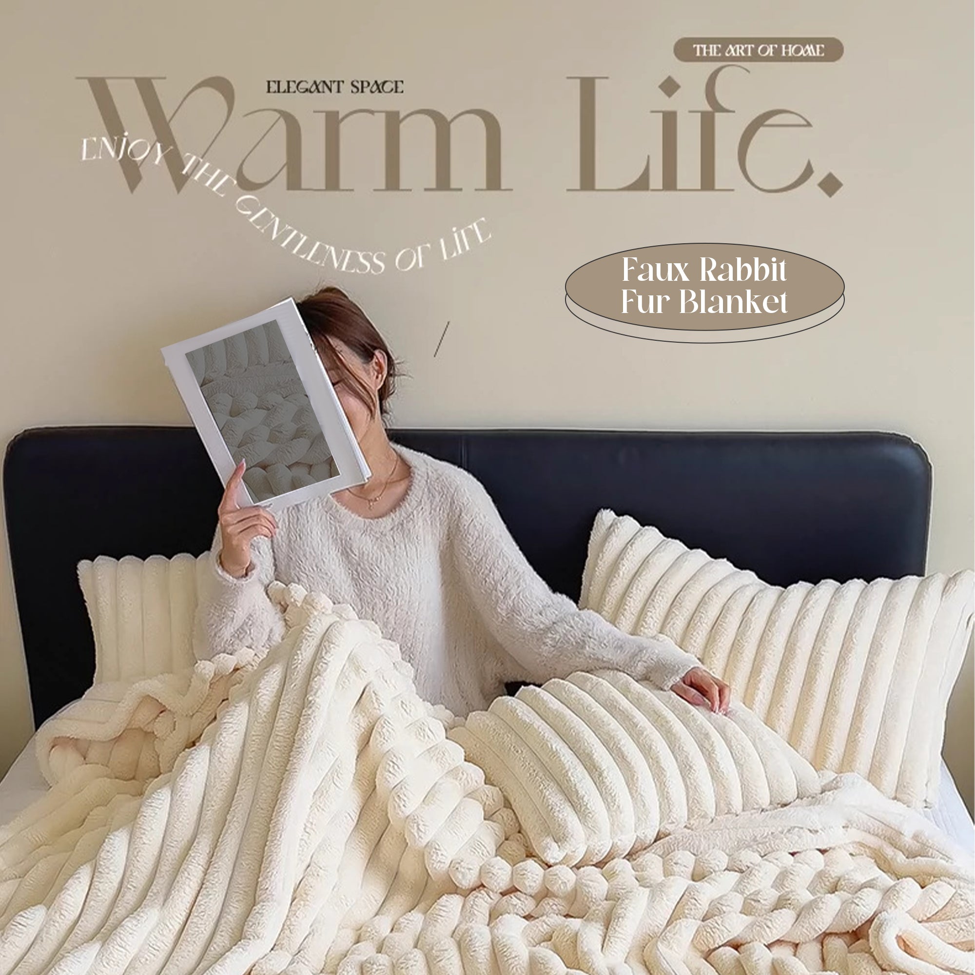 Fluffy Soft Warm Faux Rabbit Blanket