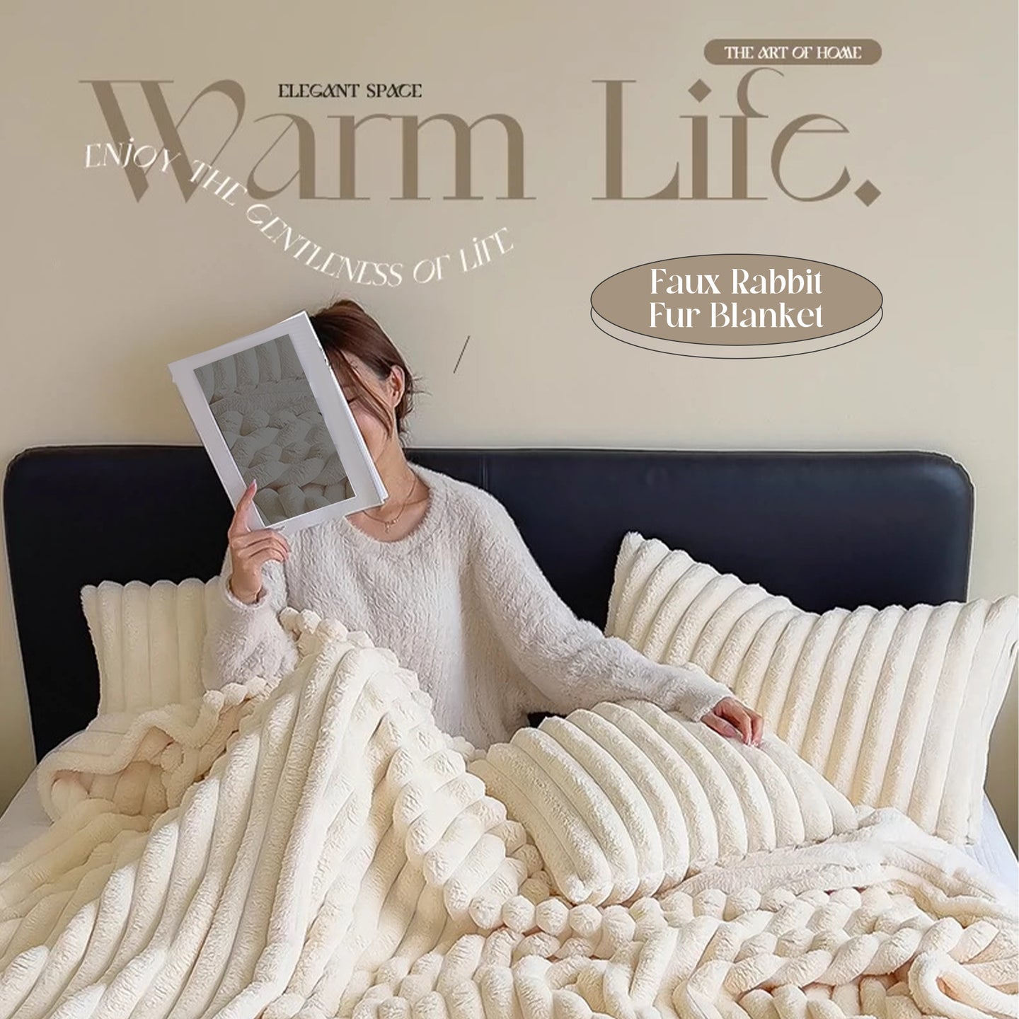 Fluffy Soft Warm Faux Rabbit Blanket