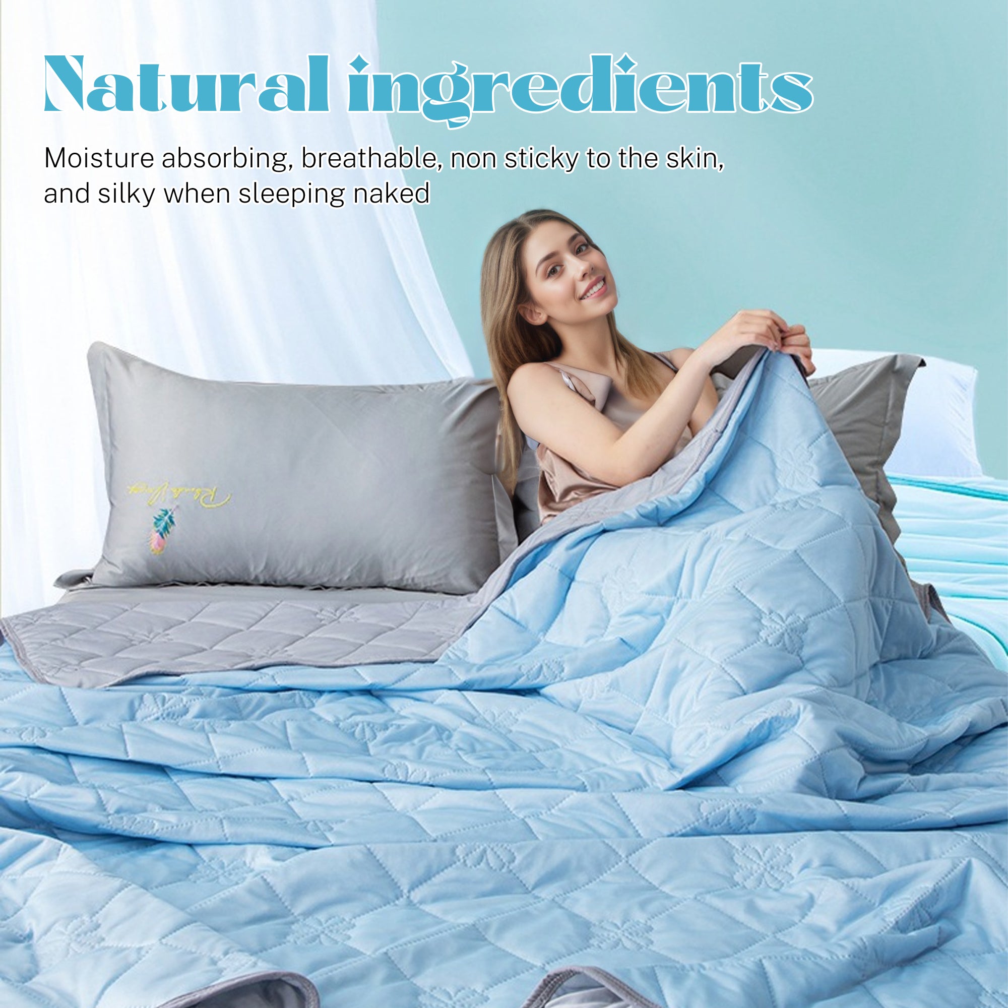Lightweight Breathable Double-Sided Cooling Blanket Summer Quilt