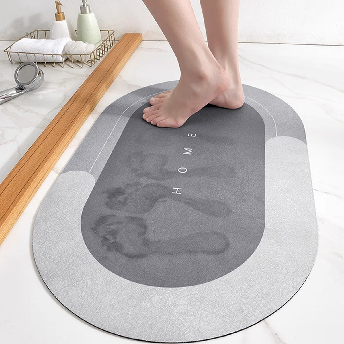 Liveonus Minimalist Diatomite Absorbent Non Slip Bath Mat