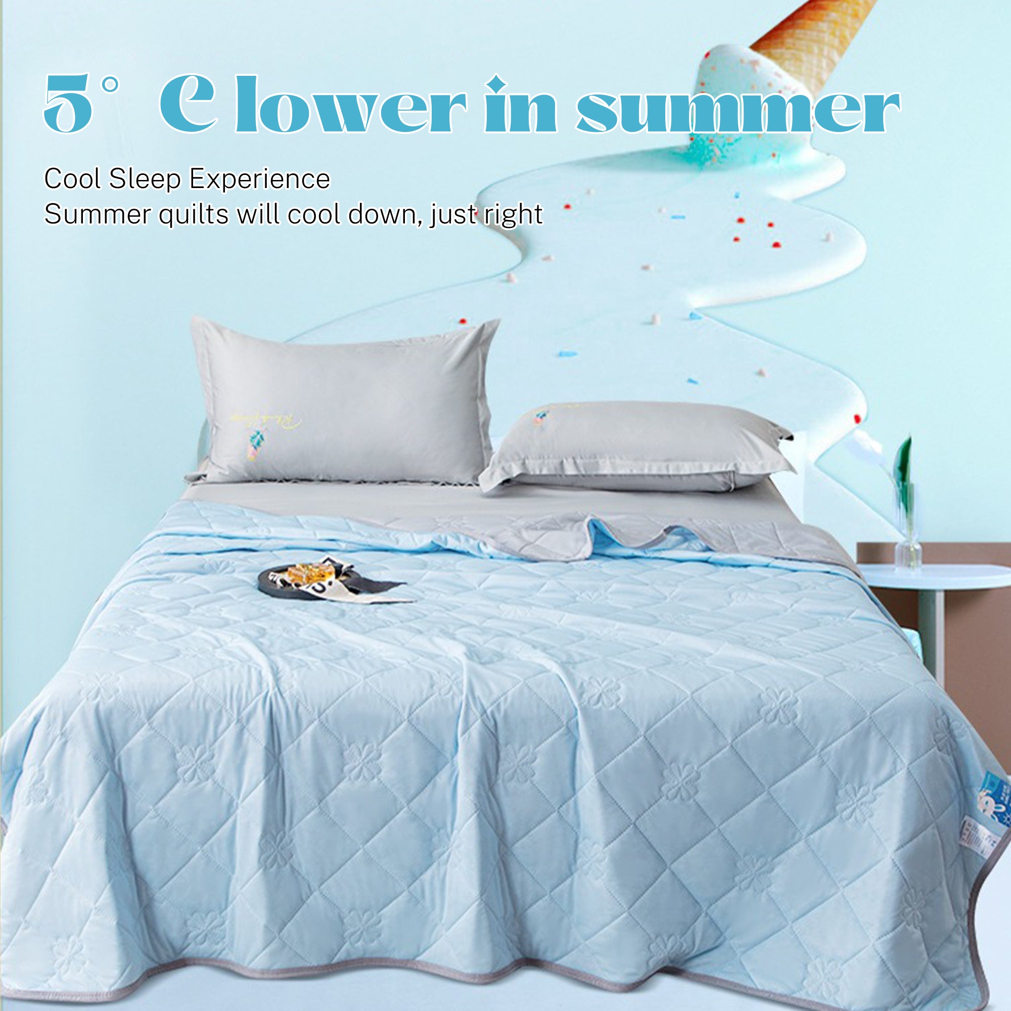 Lightweight Breathable Double-Sided Cooling Blanket Summer Quilt