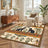 Vintage Ancient Egyptian Mythology Non-Slip Area Rug – Cream base with orange, green, black motifs