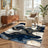 Marble Swirl Fluid Abstract Gold Vein Non‑Slip Area Rug