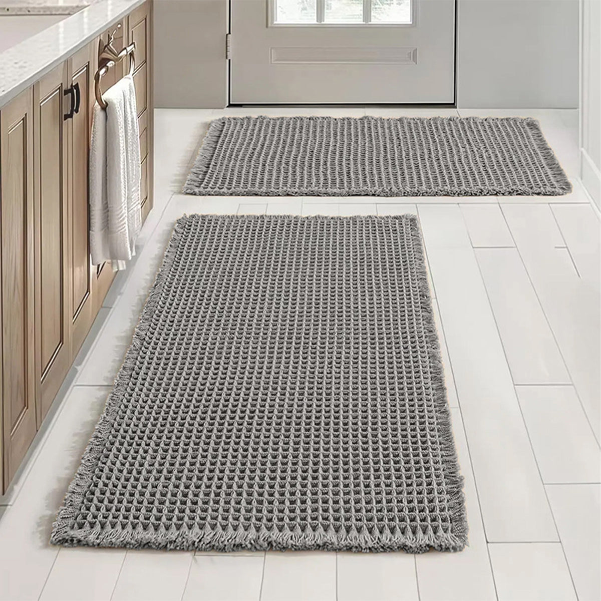 Liveonus Upgraded Waffle Weave Absorbent Non Slip Bath Mat