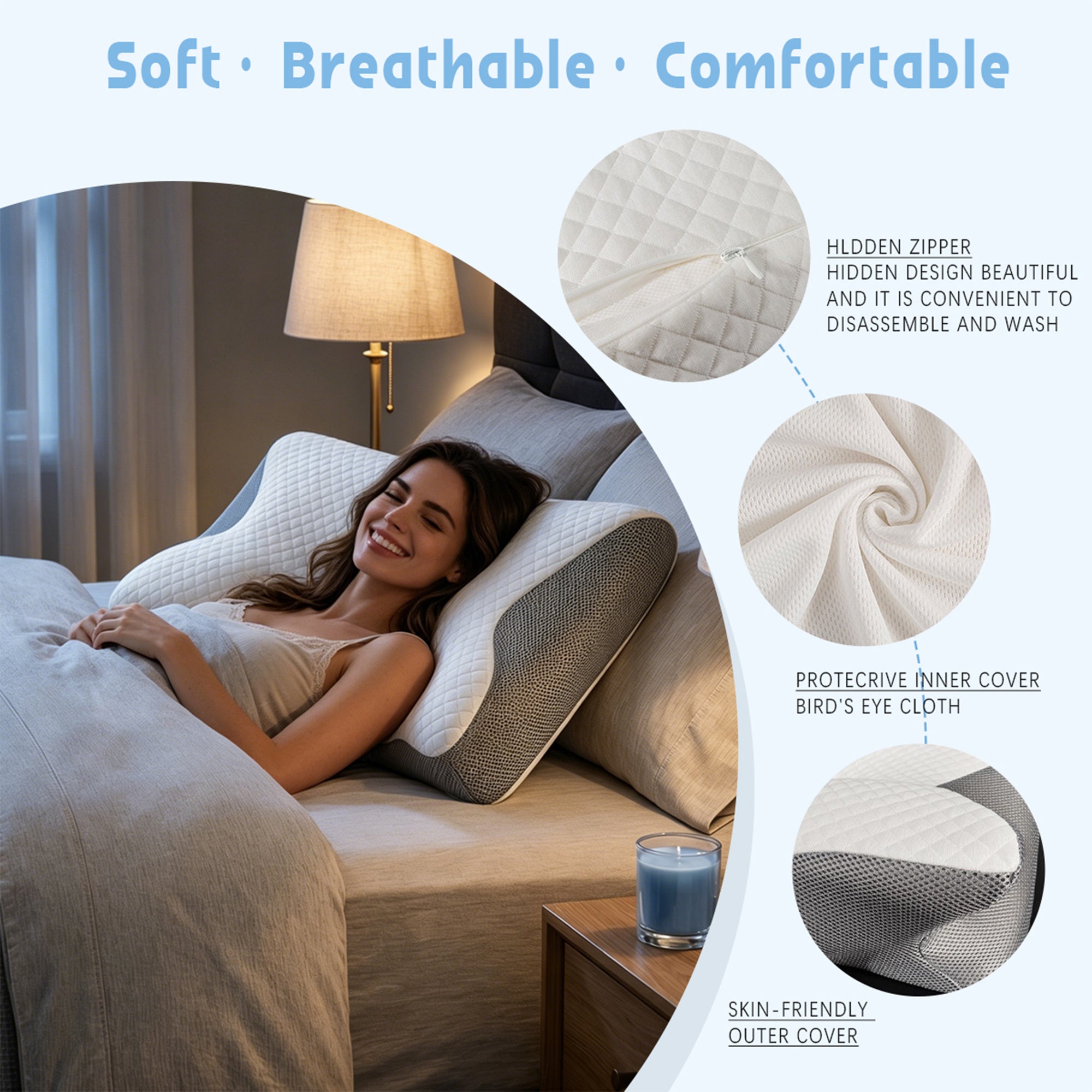 Ergonomic Butterfly Neck Support Memory Foam Pillow