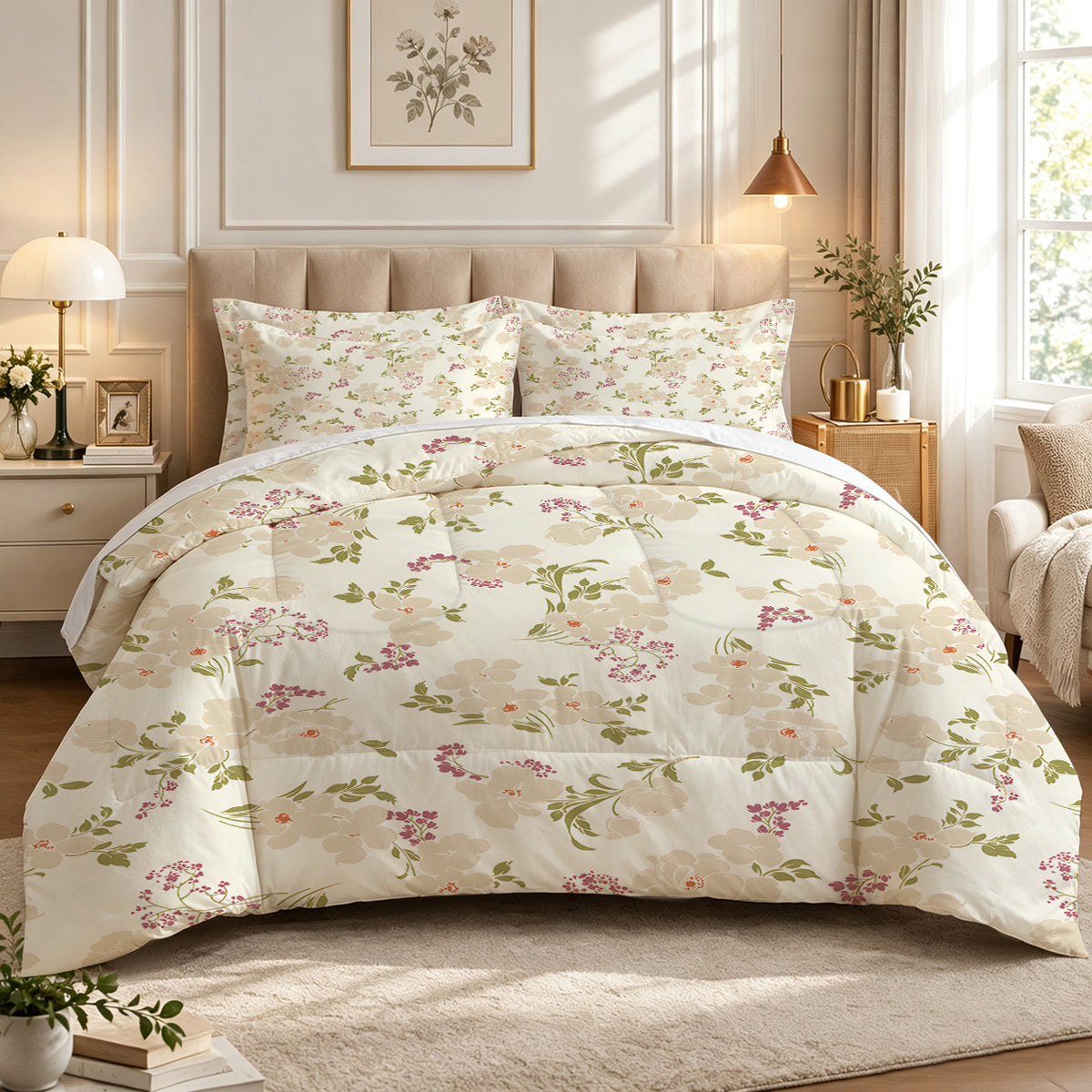 7-Piece Vintage Floral Comforter Set