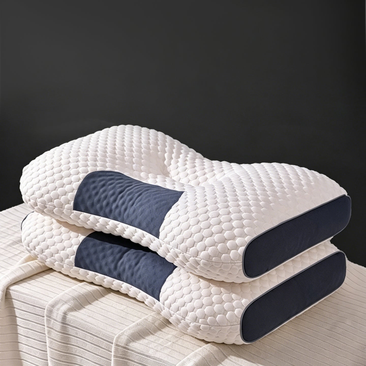 3D Bubble Knit Non-Collapse Ergonomic Partition Support Contour Pillow