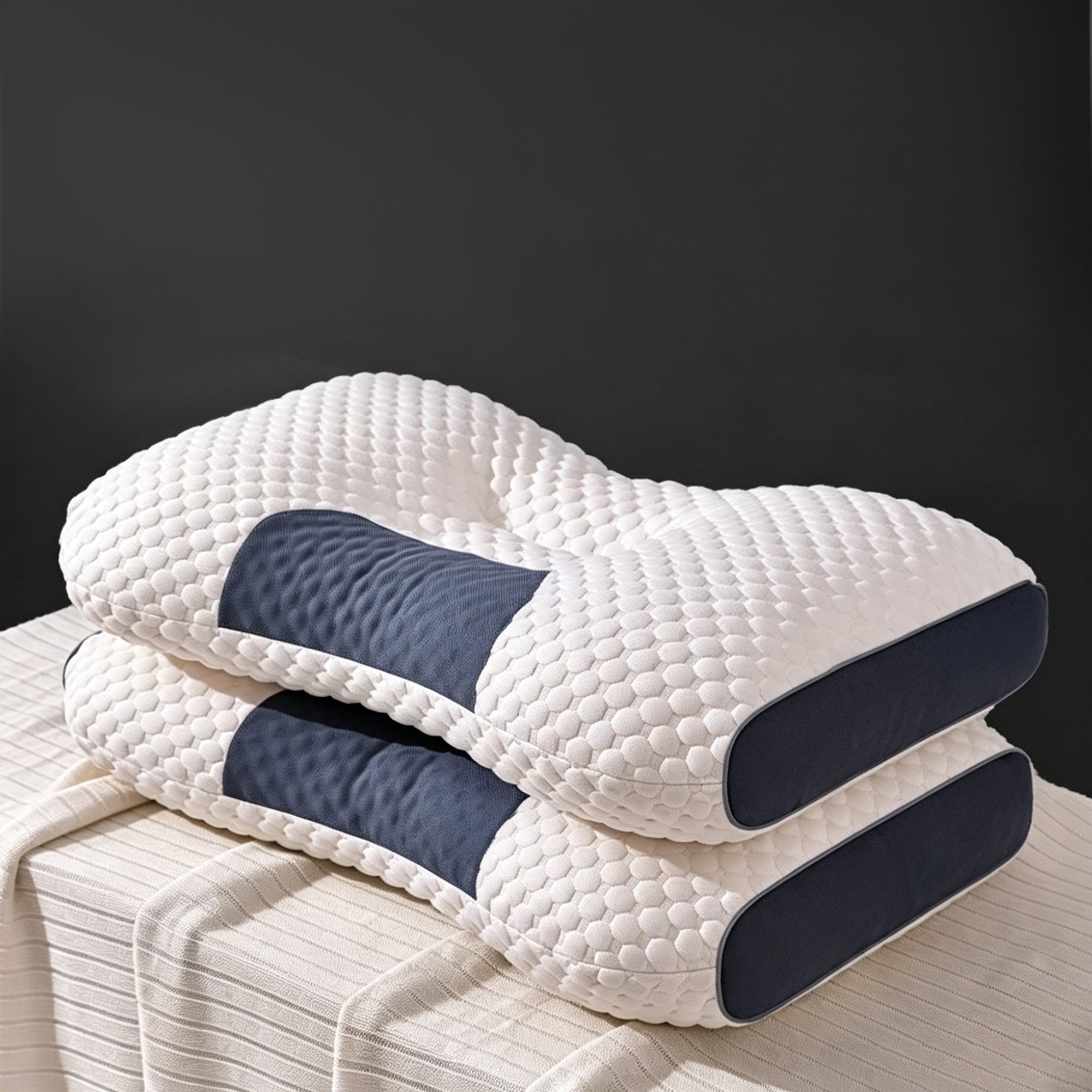 3D Bubble Knit Non-Collapse Ergonomic Partition Support Contour Pillow