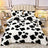 3 Pieces Soft Cow Print Plush Comforter Set for Fall & Winter