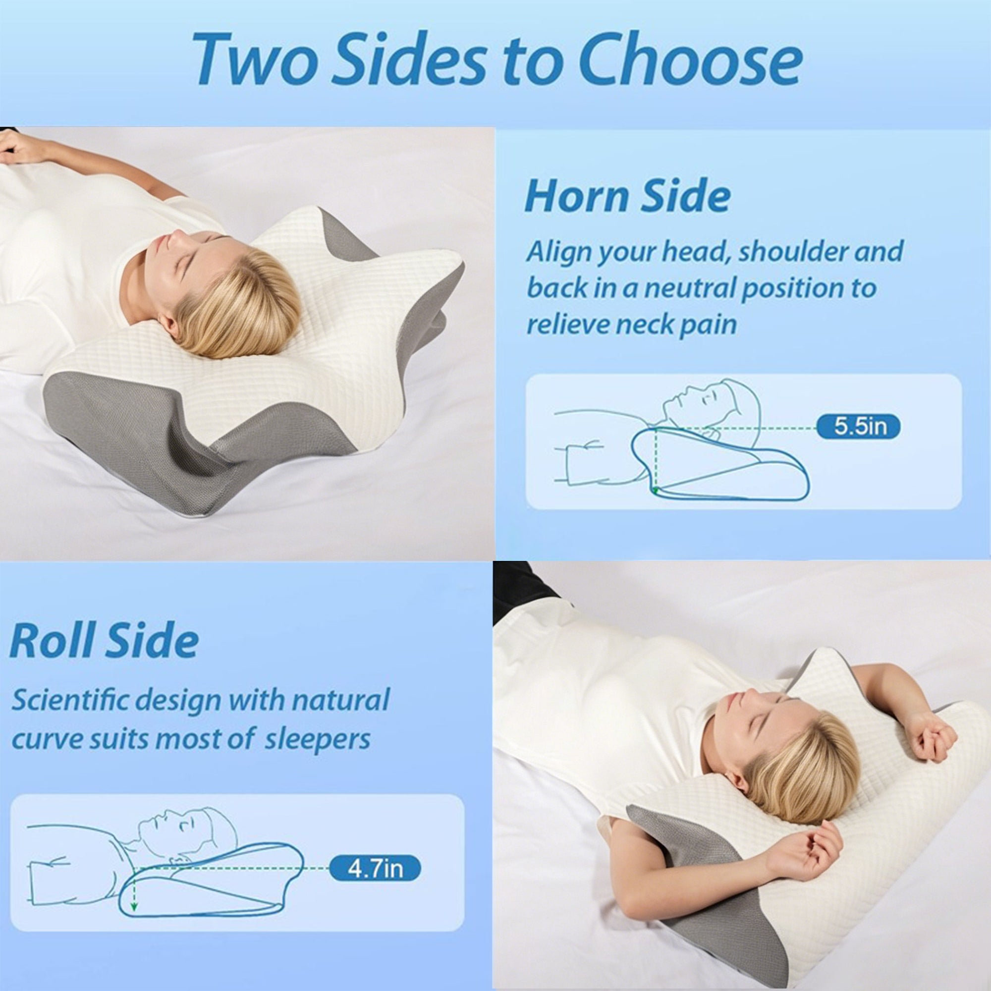 Ergonomic Butterfly Neck Support Memory Foam Pillow