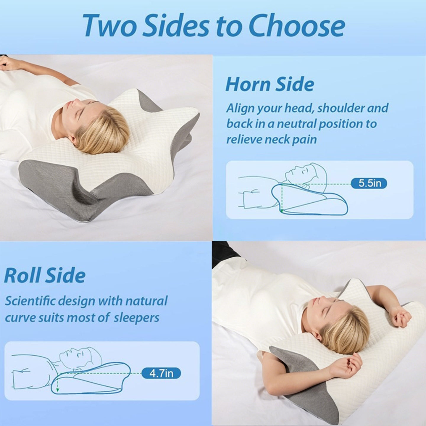 Ergonomic Butterfly Neck Support Memory Foam Pillow