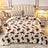 3 Piece Soft Cow Print Plush Comforter Set for Fall & Winter