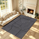 Liveonus Mid‑Century Modern Abstract Geometric Line Area Rug