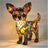 Stained-Glass Aesthetic Resin Dog Desk Lamp