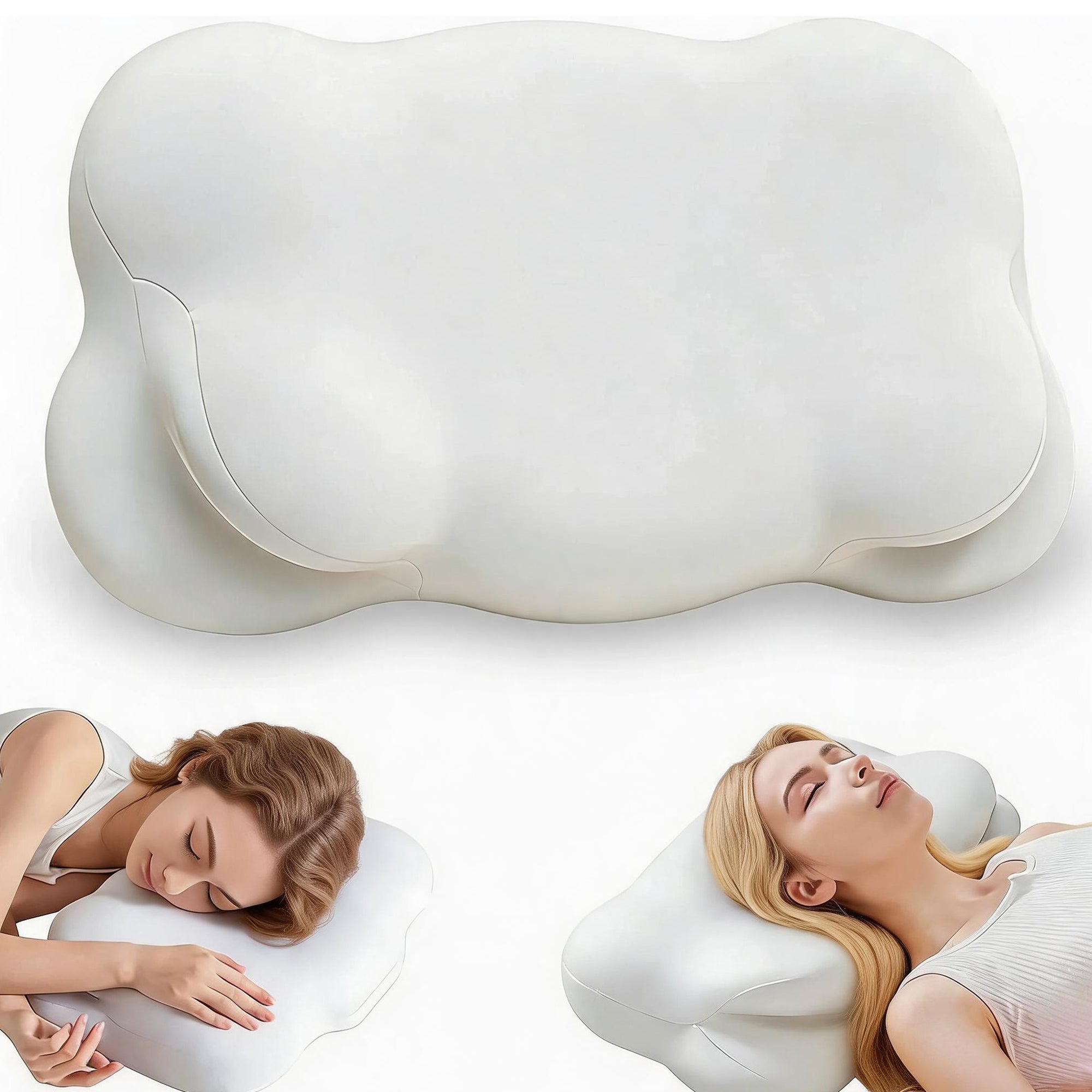 Ergonomic Cloud Contour Memory Foam Pillow with Arm Armrests