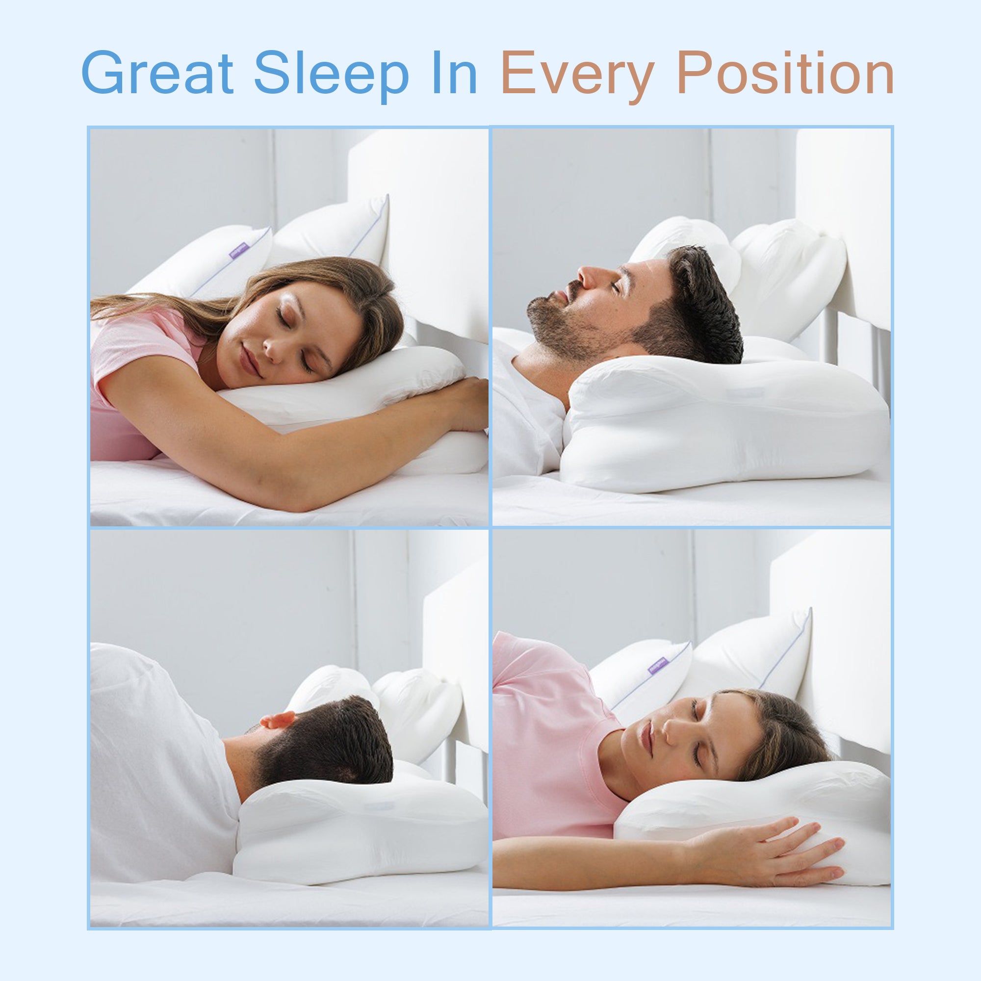 Ergonomic Cloud Contour Memory Foam Pillow with Arm Armrests