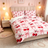 Liveonus 3 Pieces Pink Cherry Kawaii Bowknot Princess Comforter Set