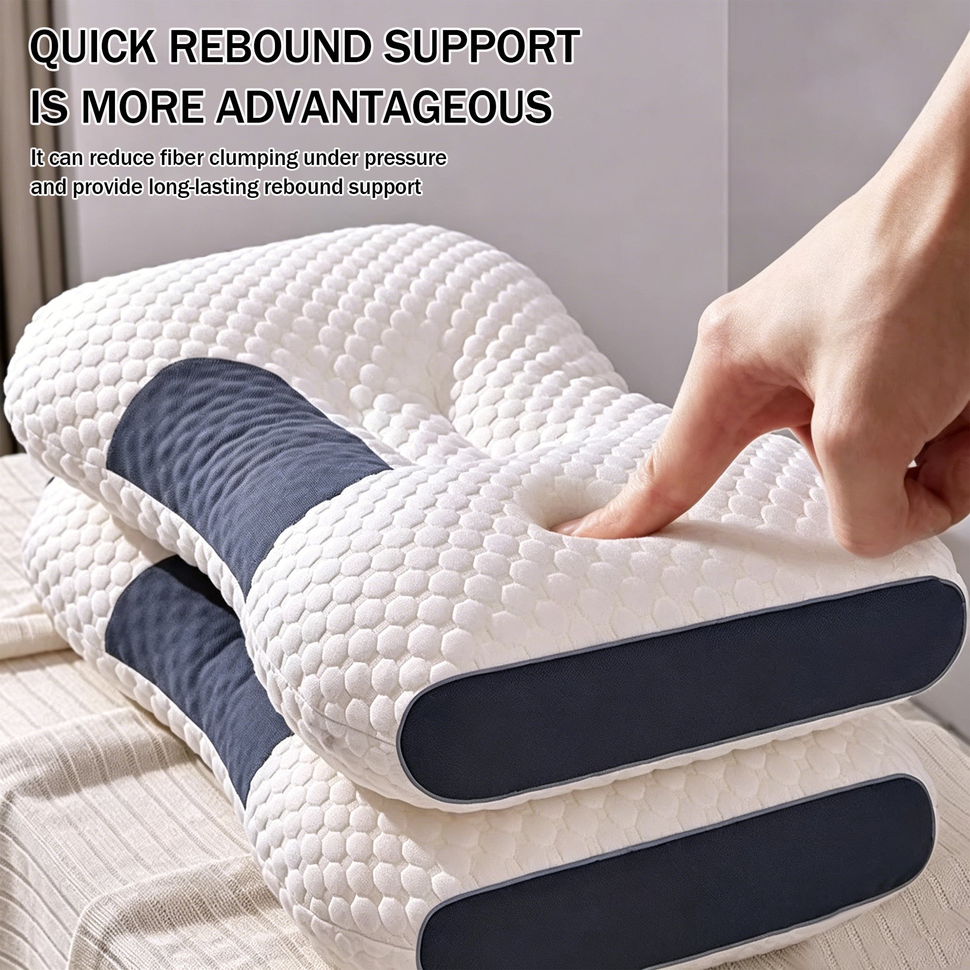 3D Bubble Knit Non-Collapse Ergonomic Partition Support Contour Pillow