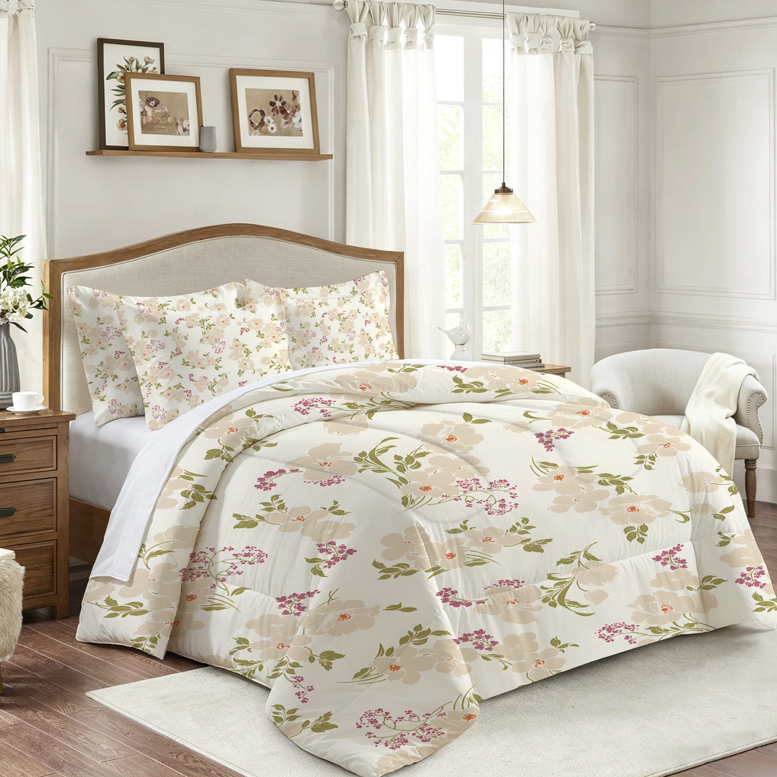 7-Piece Vintage Floral Comforter Set