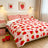 Liveonus Cute Pink Strawberry Print 3 Pieces Soft Lightweight Comforter Bedding Set
