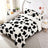 3 Pieces Soft Cow Print Plush Comforter Set for Fall & Winter