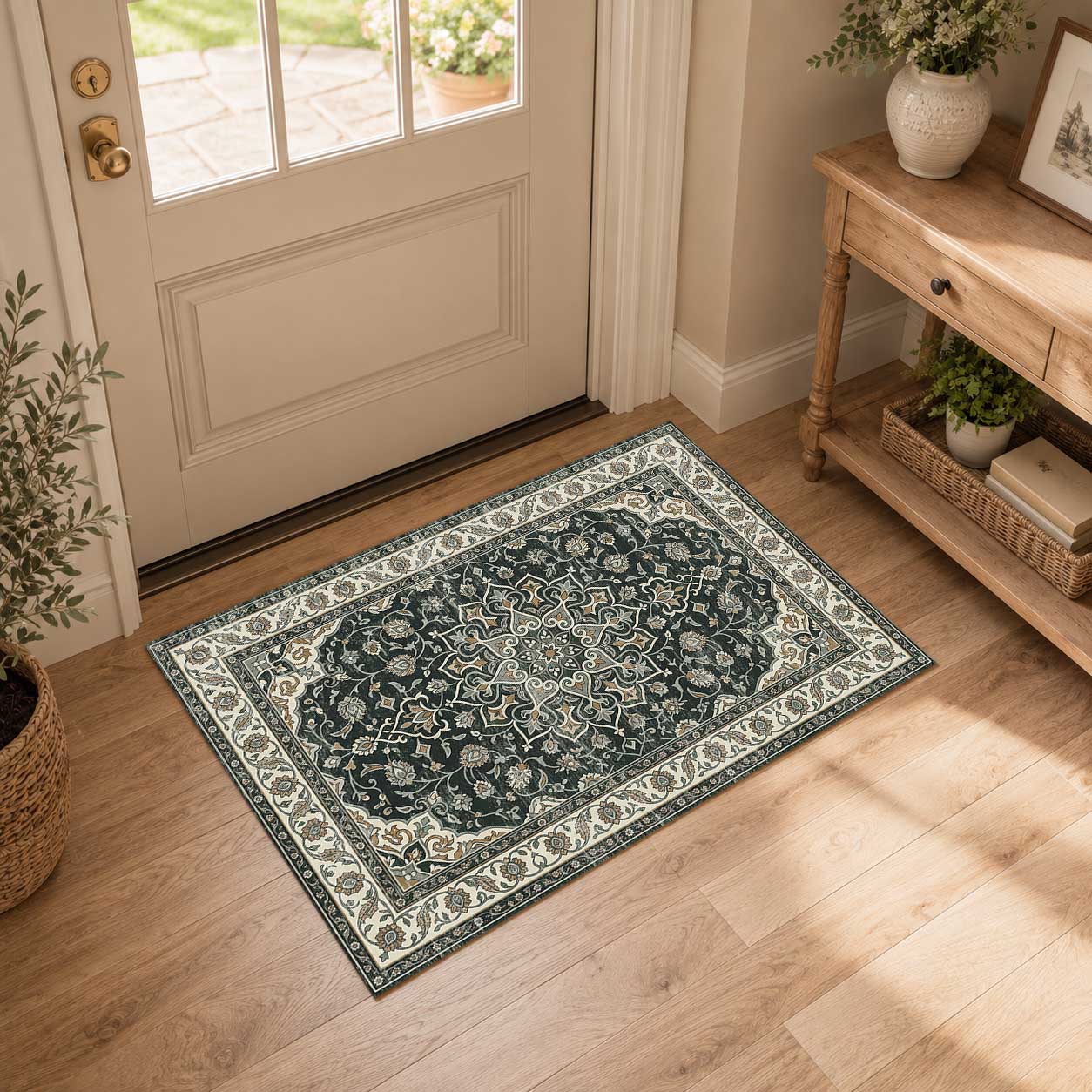 Vintage Boho Non Slip Washable Area Rug