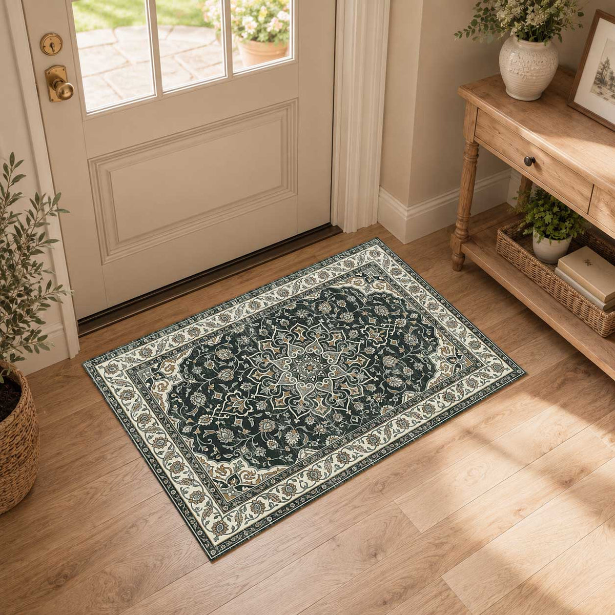 Vintage Boho Non Slip Washable Area Rug