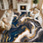 Marble Swirl Fluid Abstract Gold Vein Non‑Slip Area Rug