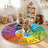 Round Colorful Alphabet Number Kids Area Rug
