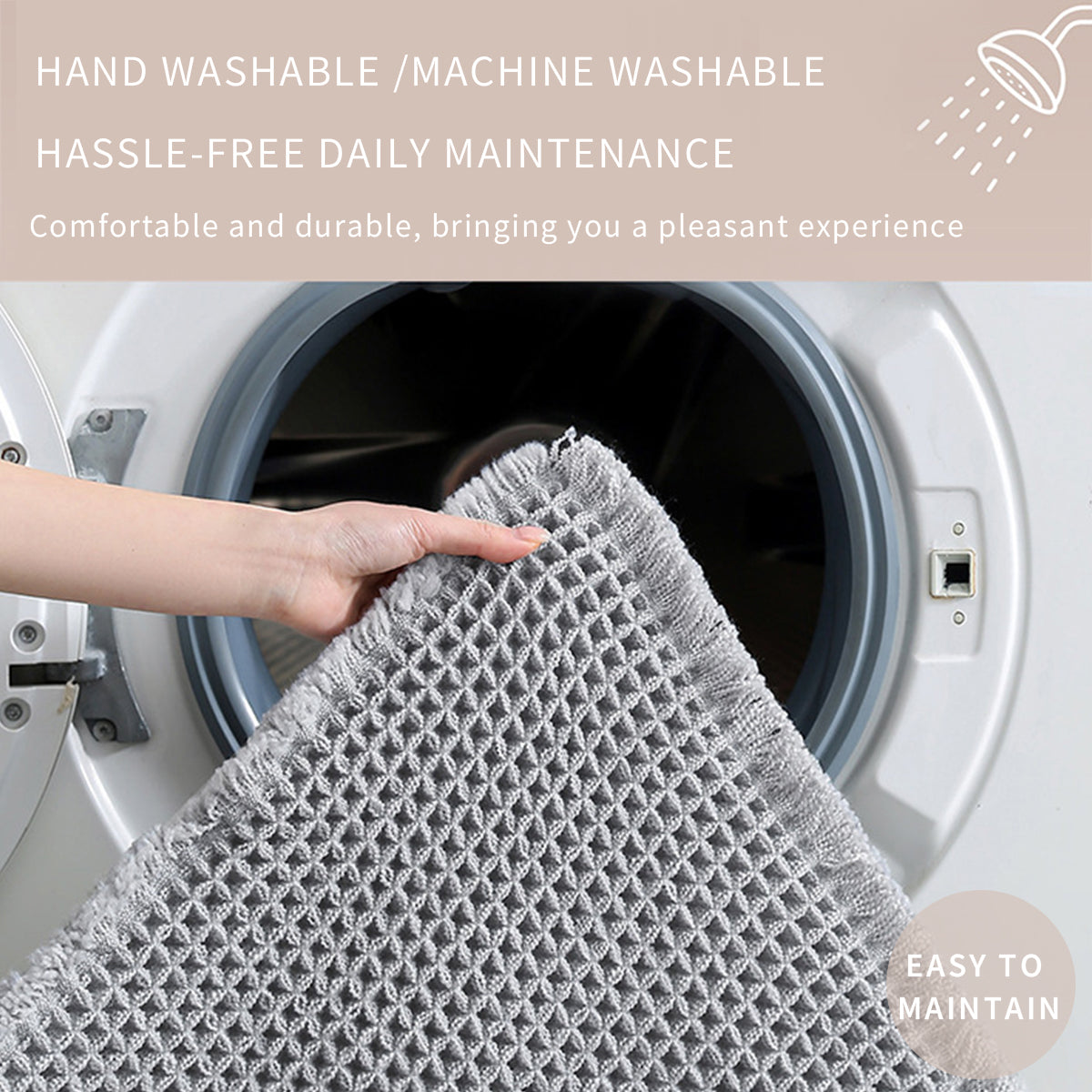 Liveonus Upgraded Waffle Weave Absorbent Non Slip Bath Mat