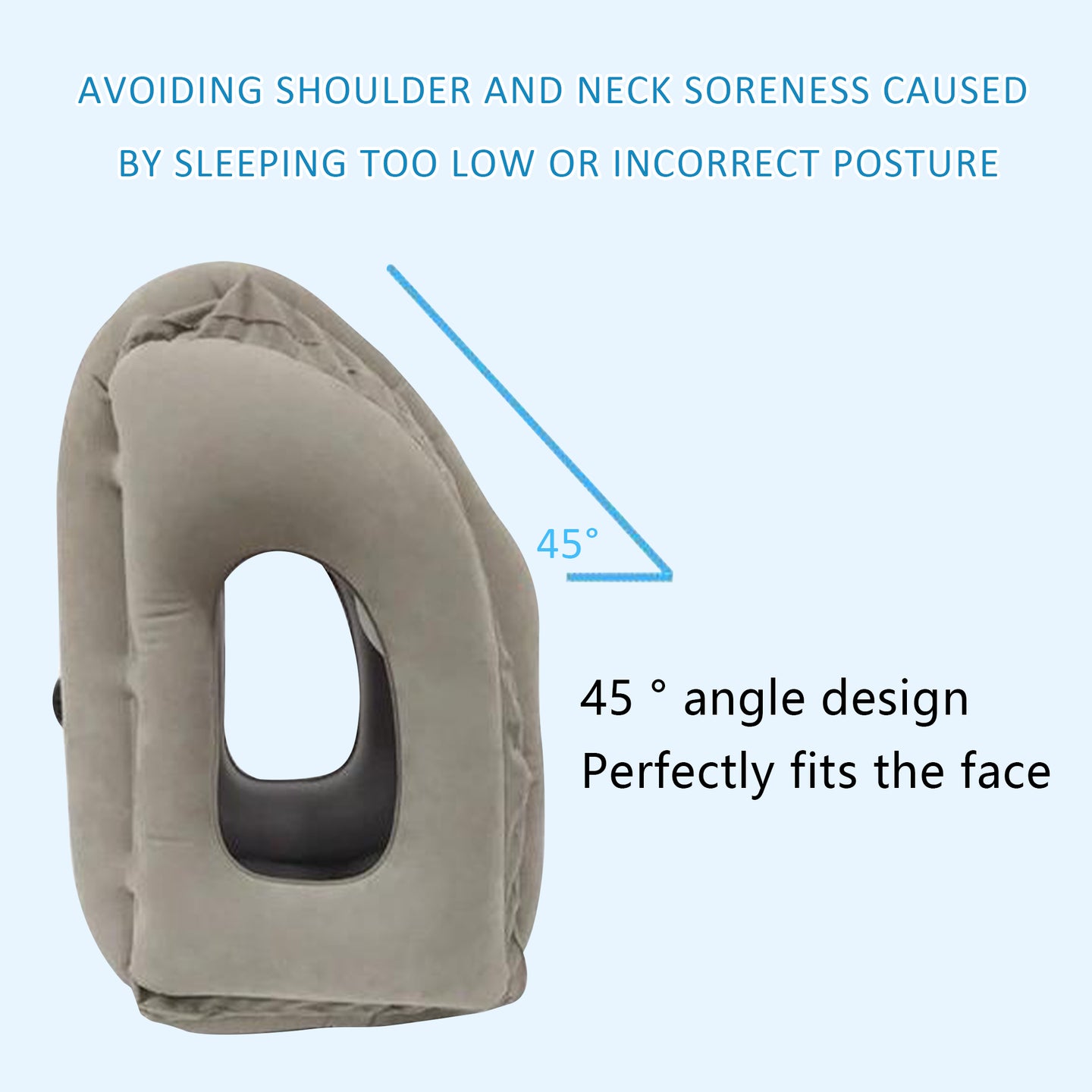 Ergonomic Forward-Leaning Inflatable Travel Pillow