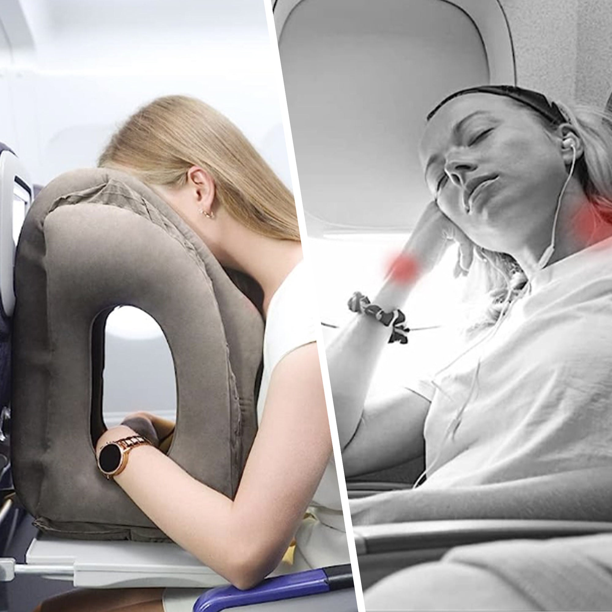 Ergonomic Forward-Leaning Inflatable Travel Pillow