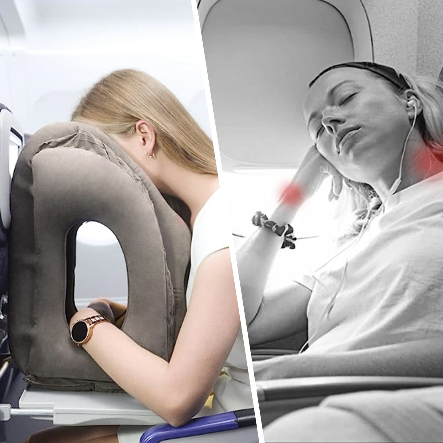 Ergonomic Forward-Leaning Inflatable Travel Pillow