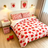 Liveonus Cute Pink Strawberry Print 3 Pieces Soft Lightweight Comforter Bedding Set