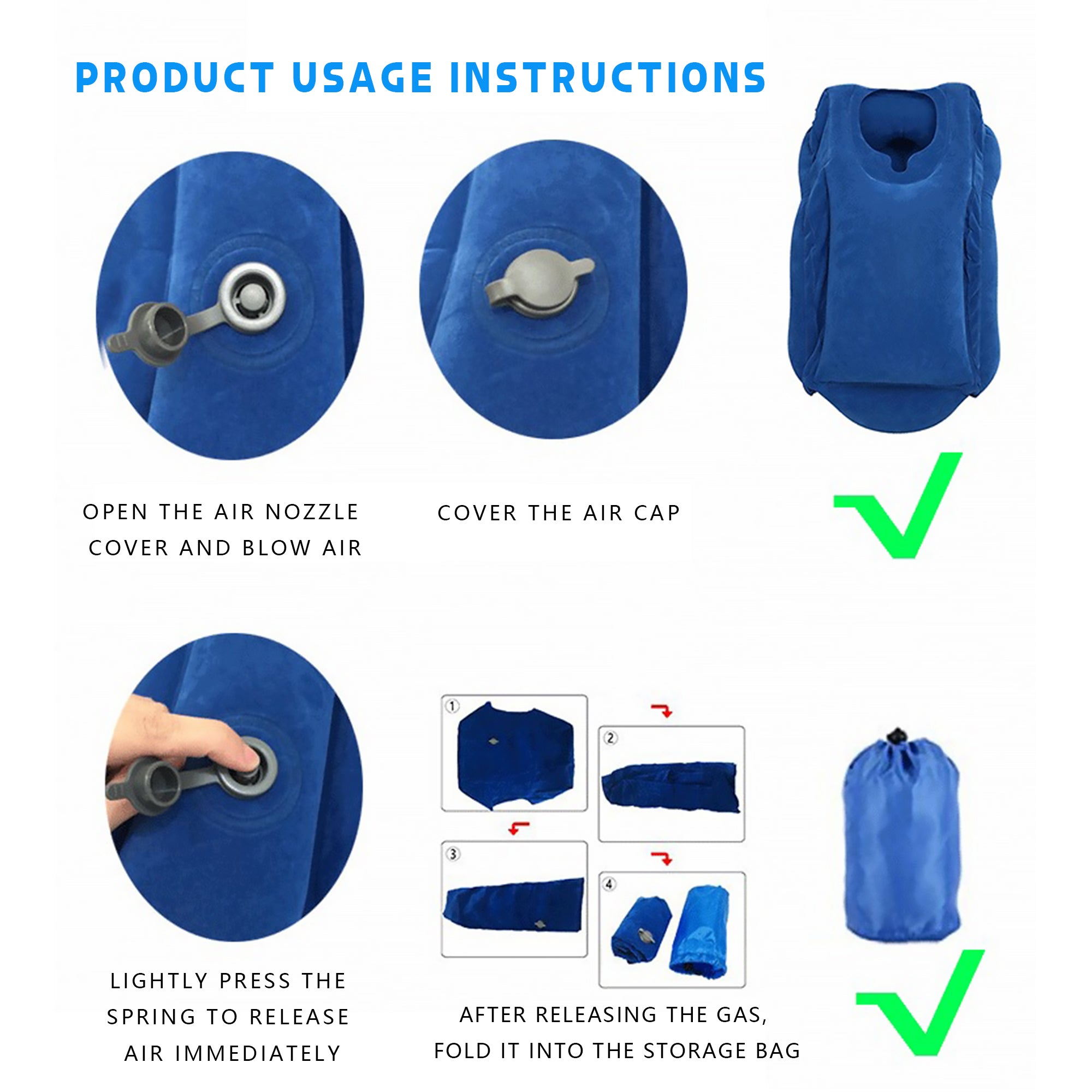 Ergonomic Forward-Leaning Inflatable Travel Pillow