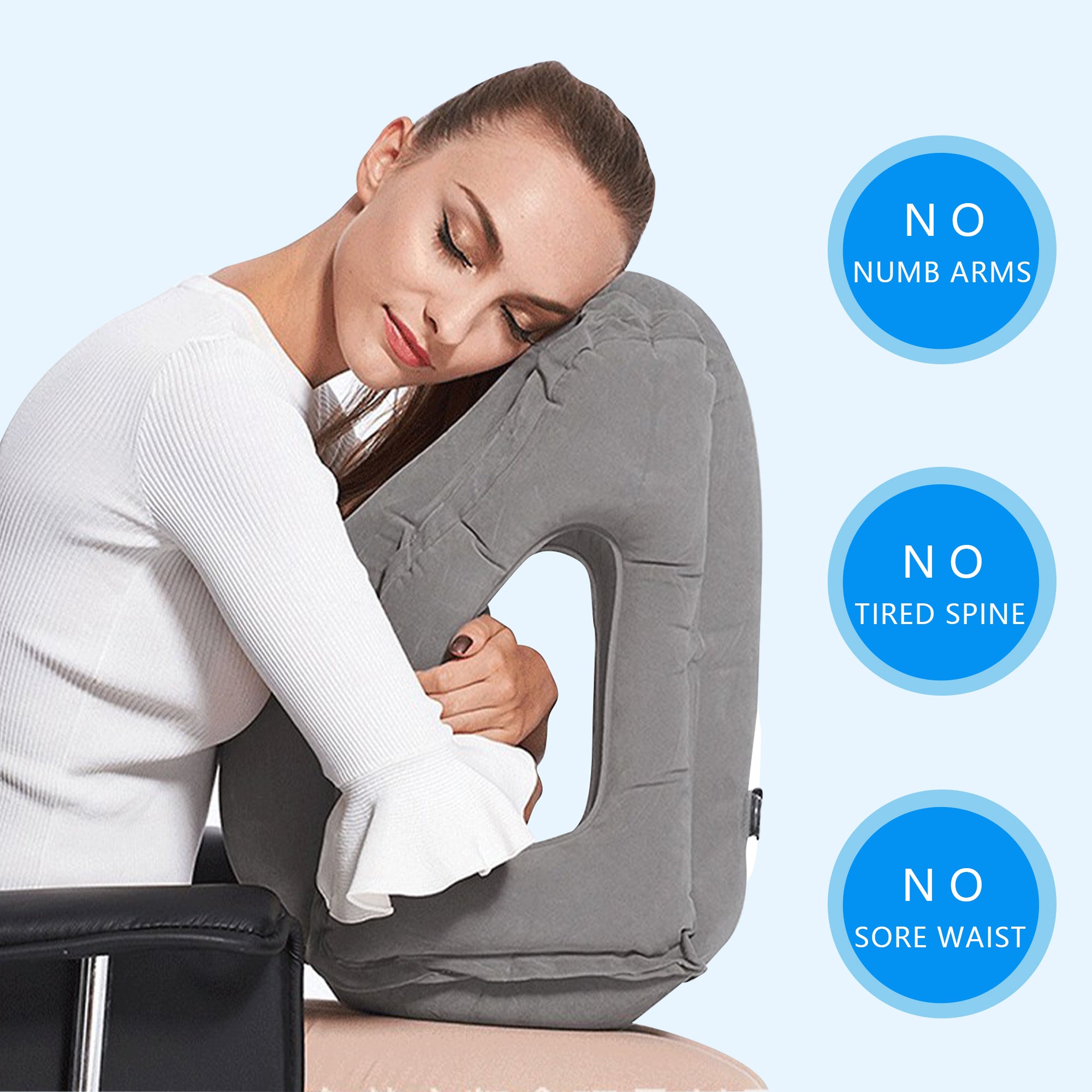 Ergonomic Forward-Leaning Inflatable Travel Pillow