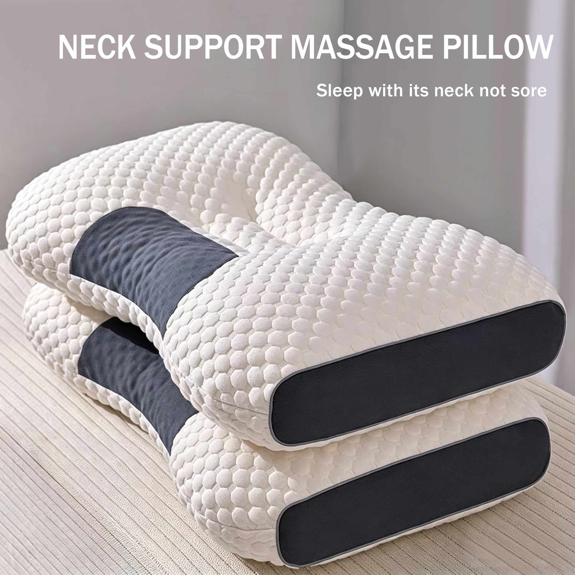 3D Bubble Knit Non-Collapse Ergonomic Partition Support Contour Pillow