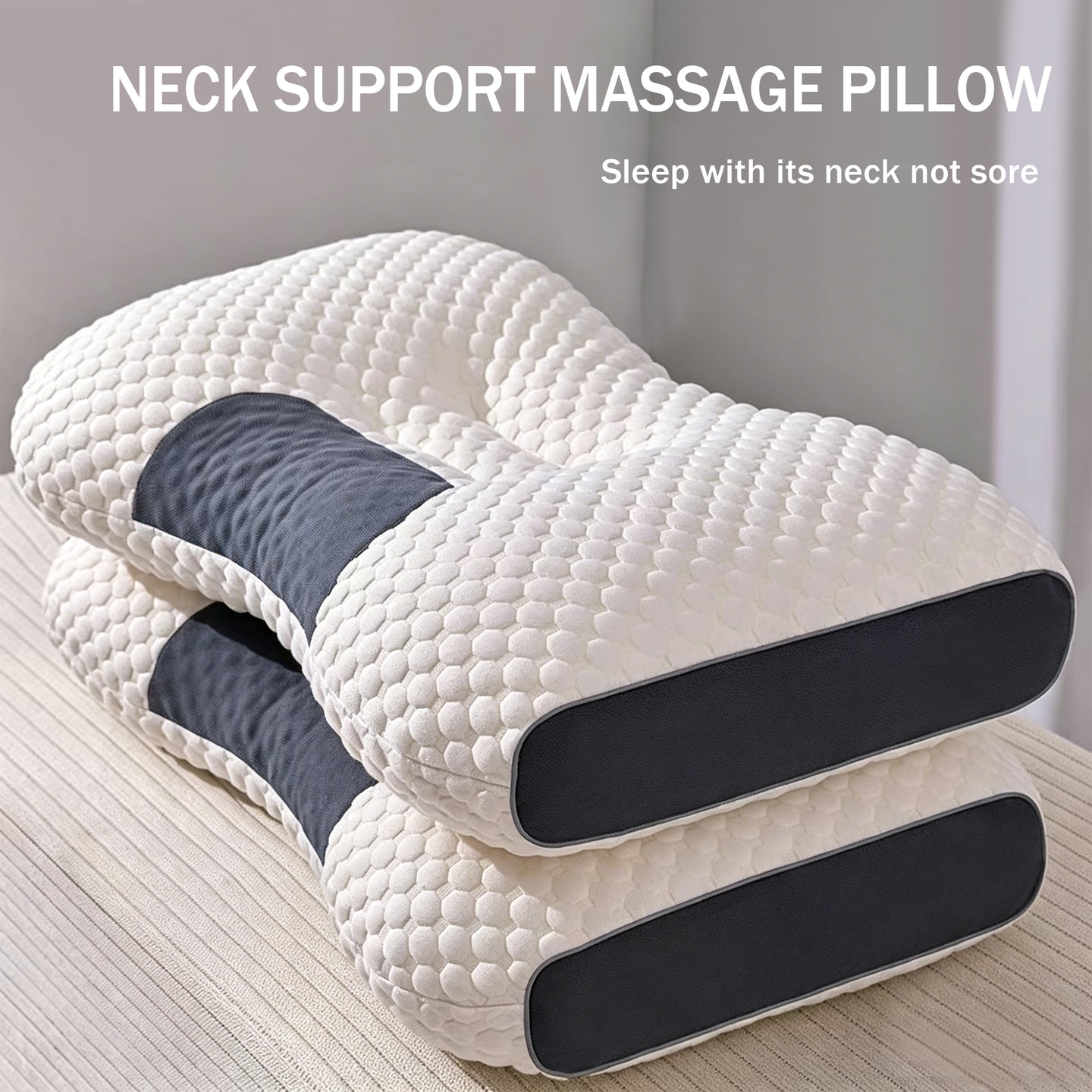 3D Bubble Knit Non-Collapse Ergonomic Partition Support Contour Pillow
